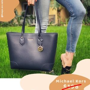 Michael Kors Large NAVY Blue Tote Bag
